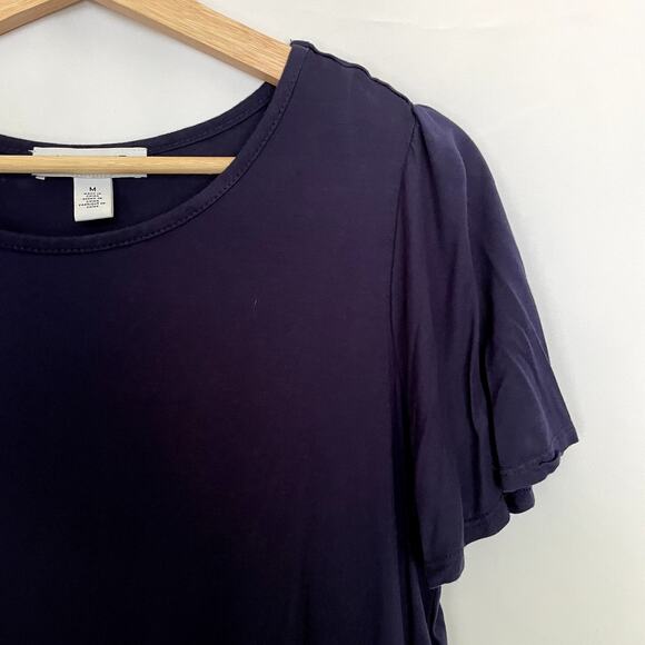 Nine West Jeans navy blue flowy sleeves summer t-shirt women's size medium - Picture 3 of 7